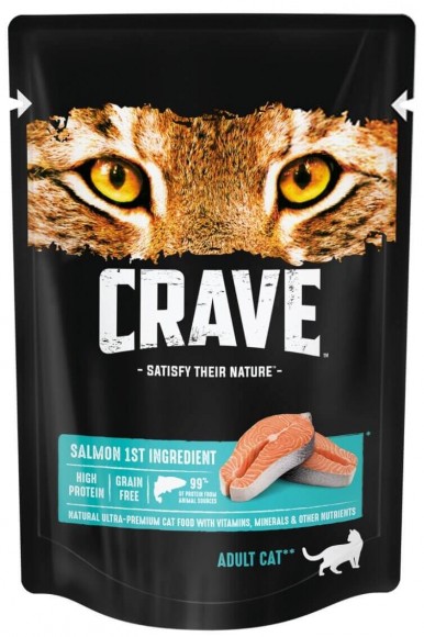 Паучи Crave для взрослых кошек 24 шт (лосось)