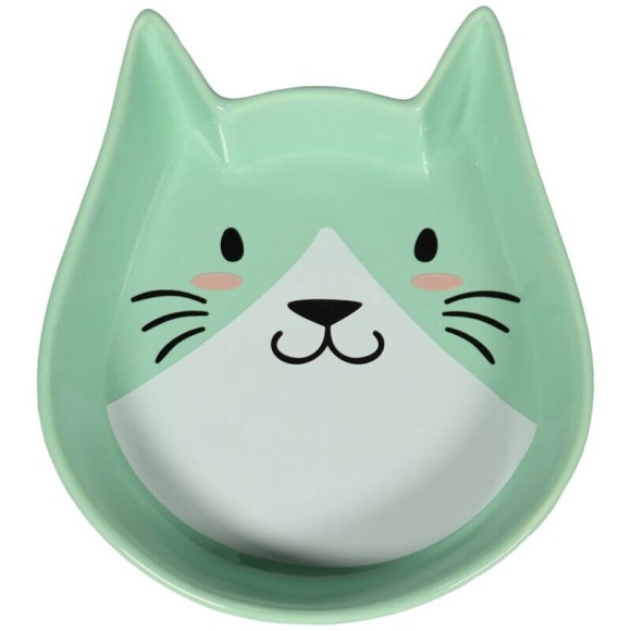 Миска Mr.Kranch Мордочка кошки керамическая 250 мл, зеленая