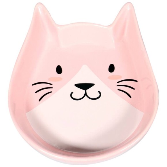 Миска Mr.Kranch Мордочка кошки керамическая 250 мл, розовая