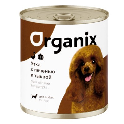 Консервы для собак Organix сочная утка с печенью и тыквой (9 шт)