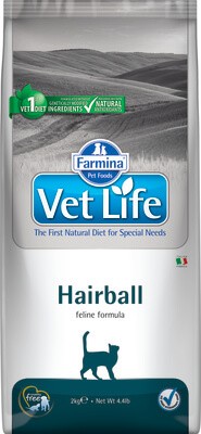 Korm Farmina Vet Life Hairball Feline Formula для кошек (для выведения комочков шерсти)