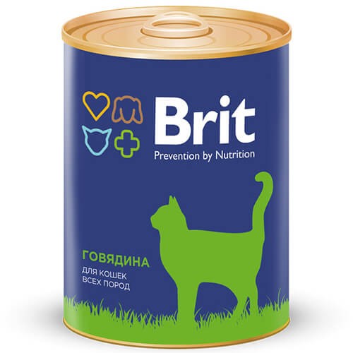 Консервы Brit Premium для кошек (с говядиной) 12 шт