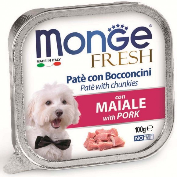 Консервы Monge Dog Fresh для собак паштет из свинины (32 шт)