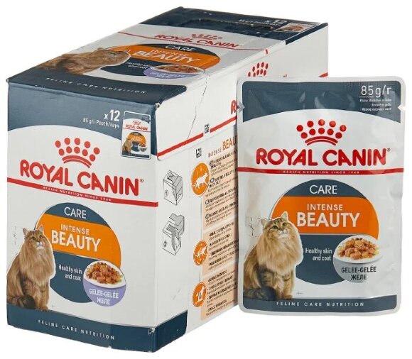 Консервы для кошек Royal Canin Intense Beauty здоровье кожи и шерсти желе (24 шт)