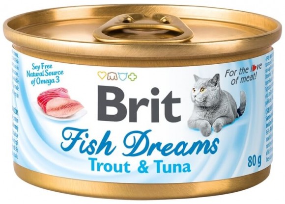Консервы Brit Fish Dreams для кошек (с форелью и тунцом)