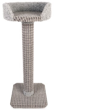 Когтеточка высокий столбик PerseiLine с лежанкой крафт №5 ковролин 82х35x10 см (размер L)
