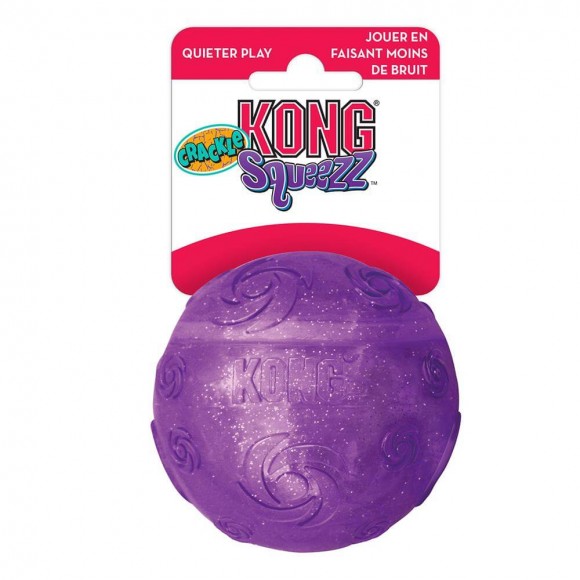 Игрушка для собак Kong Squezz Crackle хрустящий мячик большой, 7 см