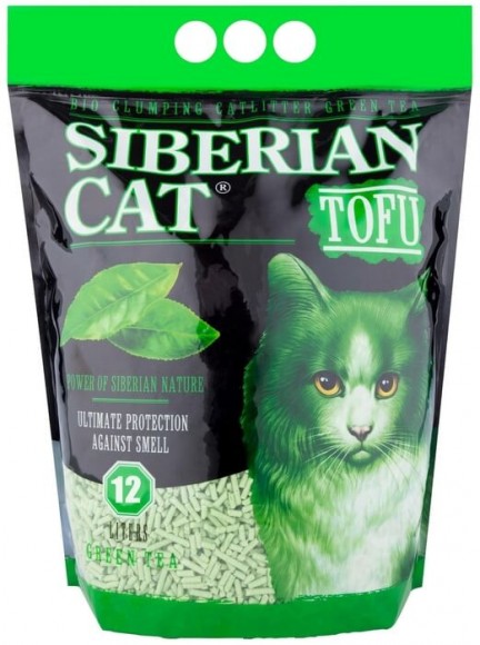 Комкующийся наполнитель Сибирская кошка Тофу зеленый чай