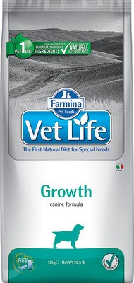 Корм Farmina Vet Life Growth для щенков с нарушением роста и при дефиците питательных веществ