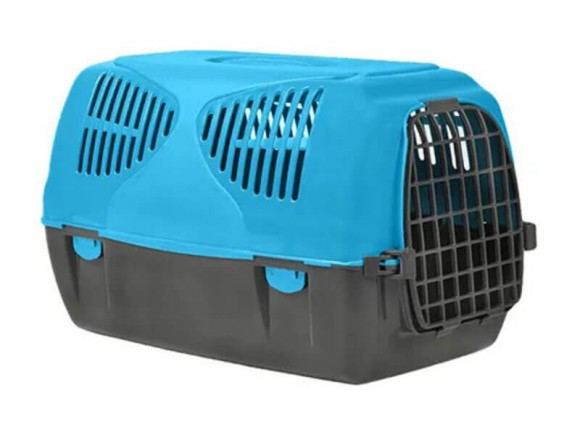 Переноска MPS SIRIO LITTLE для кошек и собак мелких пород 50х33,5х31h см (голубая)